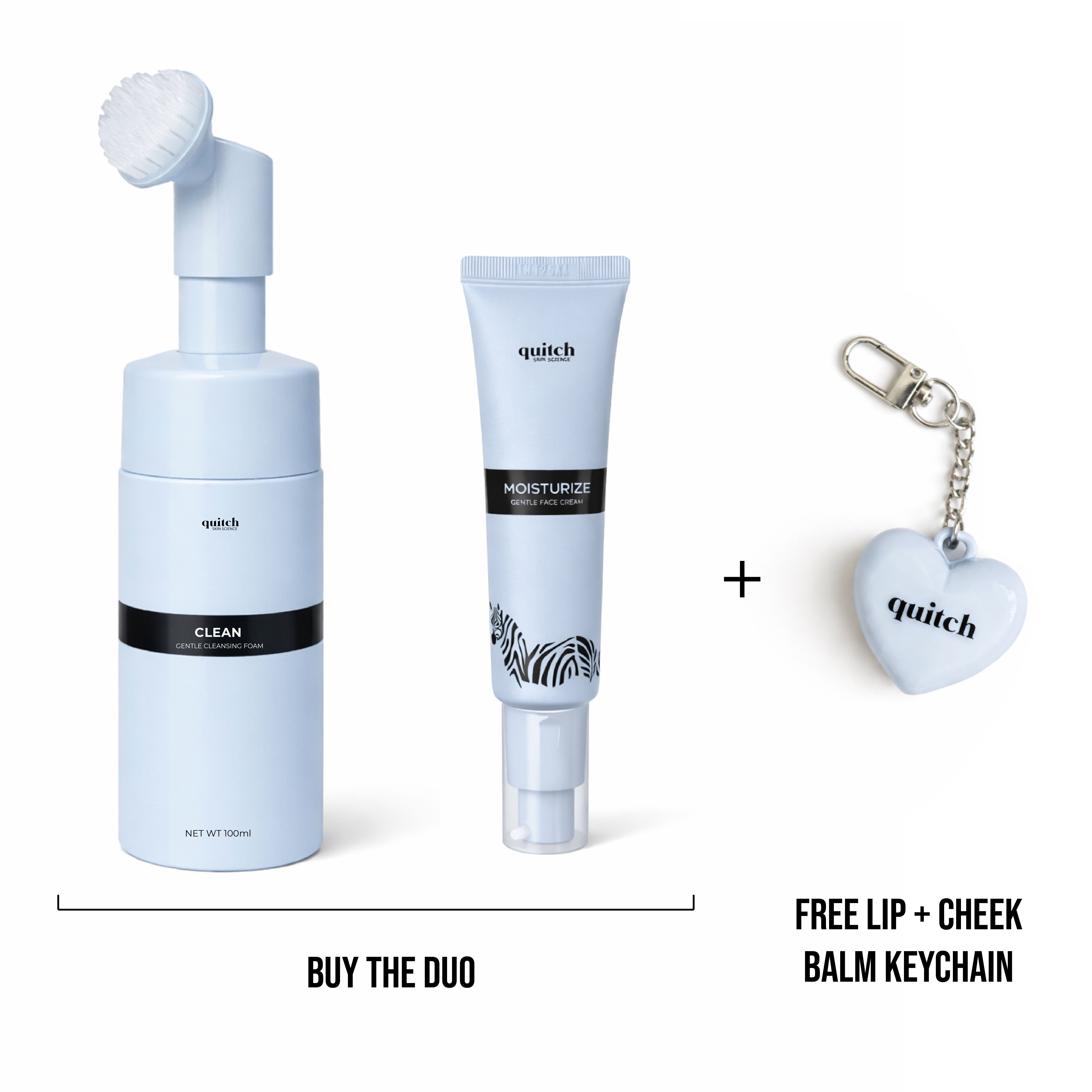 Quitch Skin Science Bundle + Freebie Lip Cheek Balm Keychain